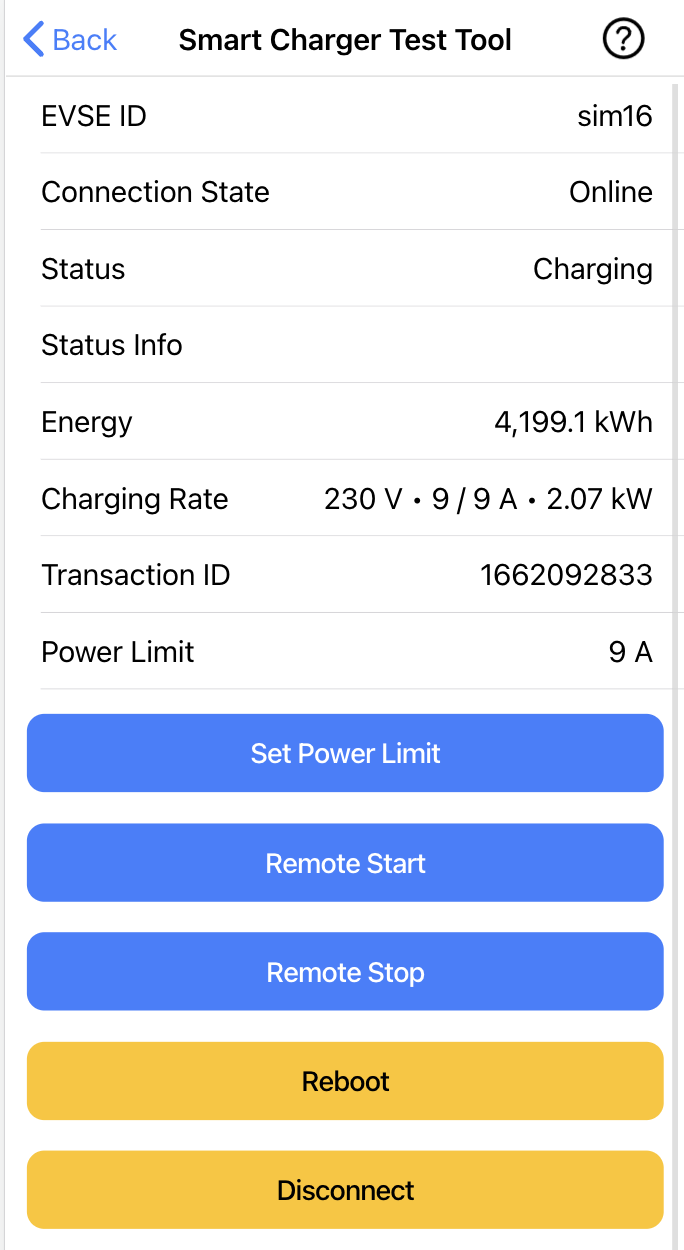Procedure for testing an OCPP EV charger with Charge HQ
